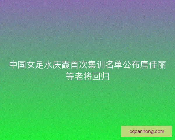 中国女足水庆霞首次集训名单公布唐佳丽等老将回归